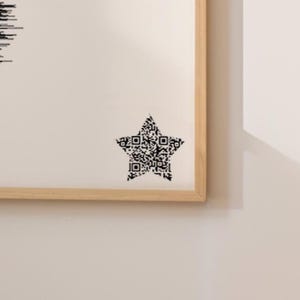 Custom Star QR Code Art Print Personalized Digital QR Poster Unique Voice Message Gift Modern Anniversary Keepsake Gift For Him Gift For Her