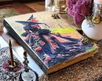 Libro de las Sombras de cuero antiguo: Diario grimorio de 400 páginas