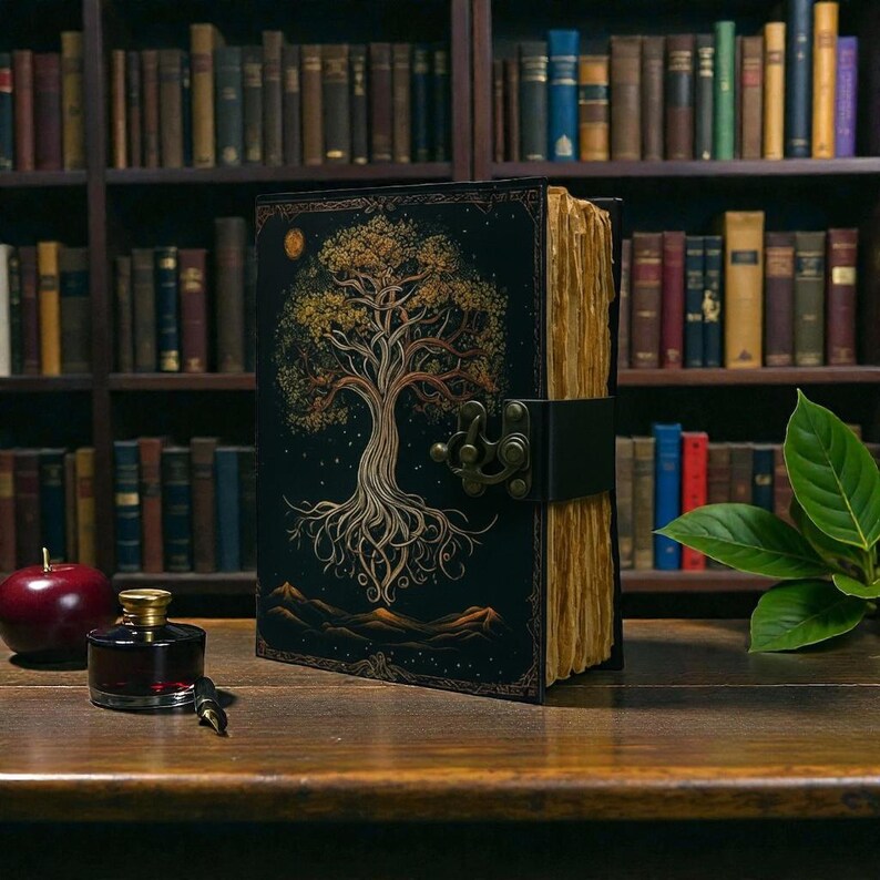 Blank Spell Book of Shadows Tree of Life Leather Journal – Handmade ...