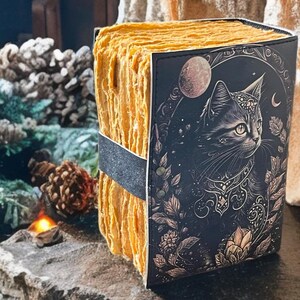 Celtic Cat Leather Grimoire: 400-Page Witchcraft Journal, Spell Book, Sketchbook image 7