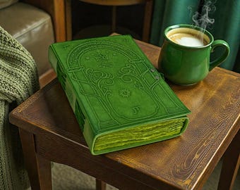 Hand-Embossed Doors of Durin Leather Journal: Tolkien Inspired Notebook, Fantasy Grimoire