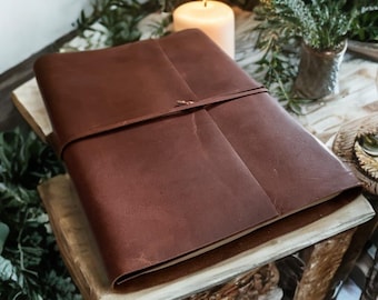 A3 Handmade Leather Journal: 600 Page Book of Shadows, Wedding Guest Book