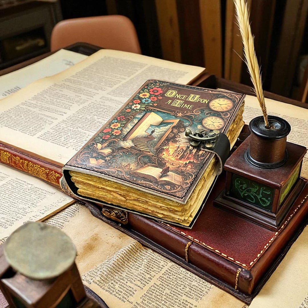 Handmade Leather Journal – Vintage Storybook Diary With Lock - Etsy