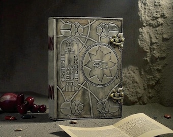 Diario del Libro de Hamunaptra del Antiguo Egipto hecho a mano / Réplica del Libro de los Muertos / Libro de hechizos de brujas grimorio de cuero El accesorio inspirado en la momia