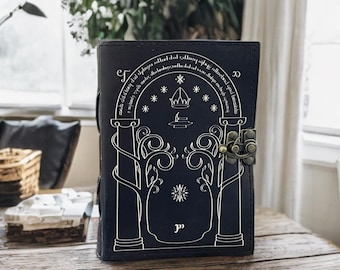 Doors of Durin Leather Journal: 400 Page Handmade Book of Shadows