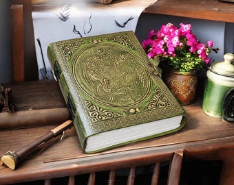 Journal Phoenix en cuir gaufré | Grimoire artisanal, Livre de sorts des ombres