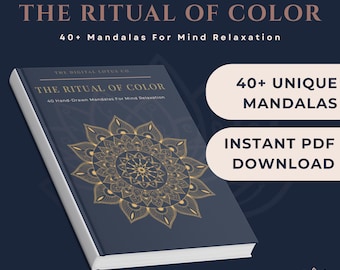 Livro de colorir para adultos para imprimir | 40 páginas para colorir de mandalas | Alívio do estresse e calma da ansiedade | PDF para colorir com atenção plena | Download instantâneo