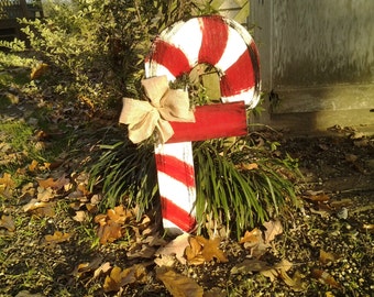 Candy Cane Yard Stake