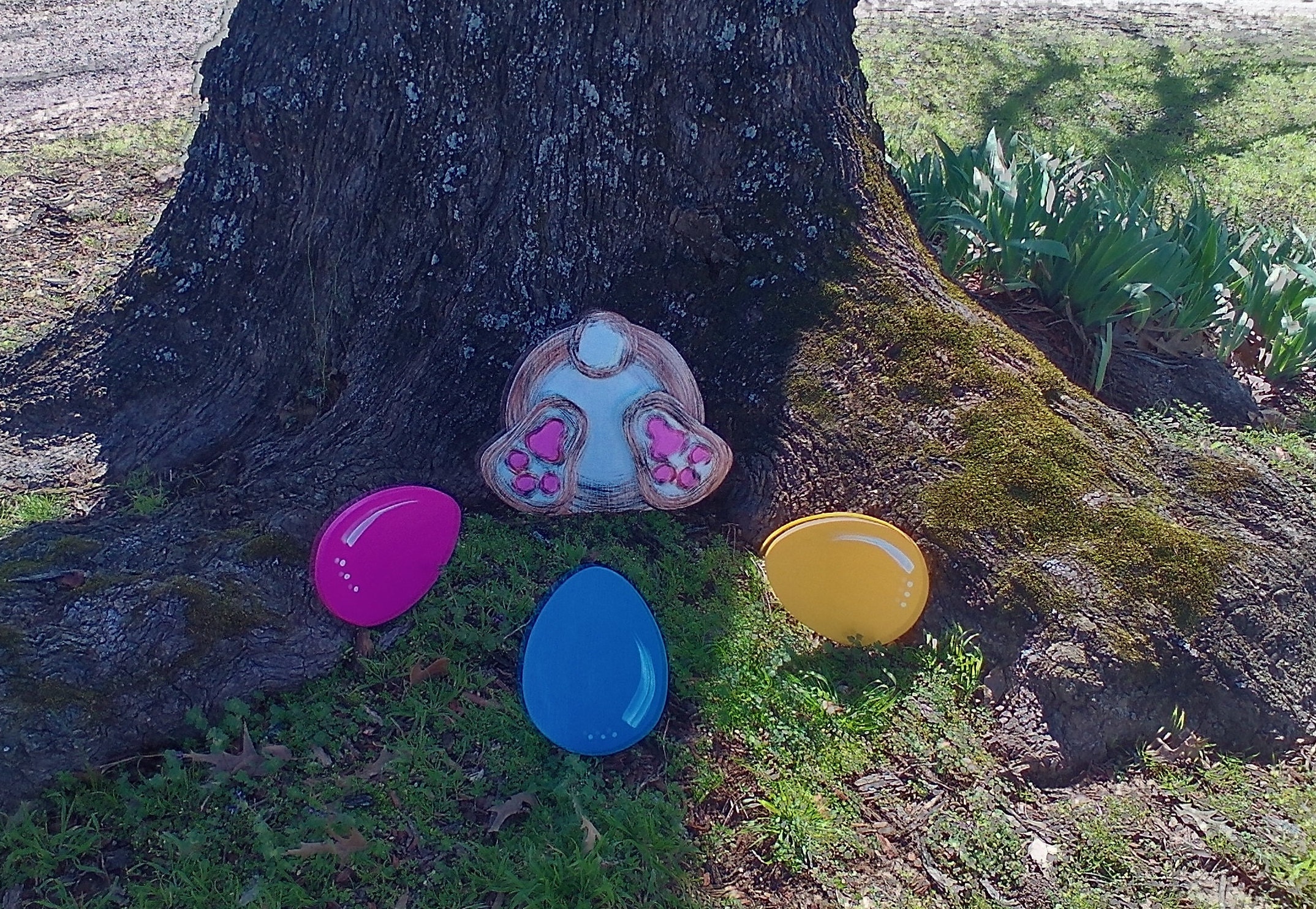 Wooden Easter Bunny Bottom & Egg Set; Outdoor Easter Decoration - Etsy
