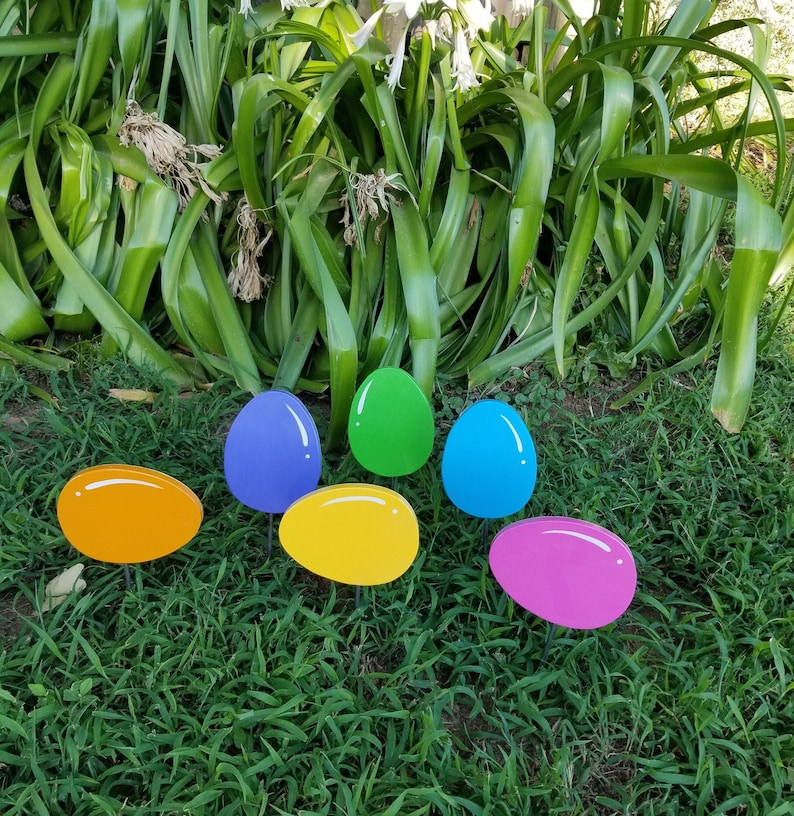 Mini Easter Egg Set Outdoor Easter Decorations Etsy