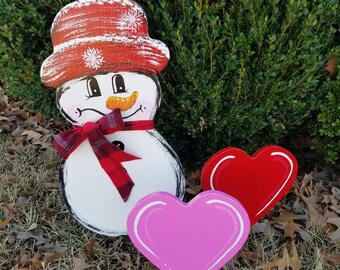 Snowman Valentine's Day; Snow Love; Snowman Valentine's Decoration