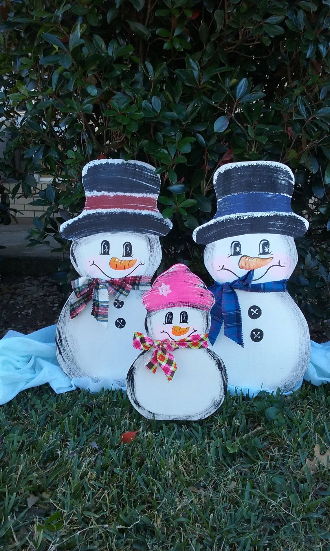 Snowman Family Yard Decoration Etsy