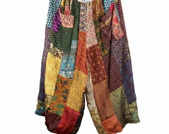 Pantalón ancho de patchwork Dual Cotton Silk Road Muse 1000-20