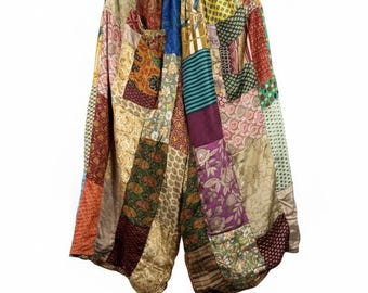 Dual Cotton Silk Road Muse Patchwork Wide Leg 1000-26