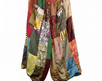 Pantaloni a gamba larga Dual Cotton Silk Road Muse Patchwork 1000-25