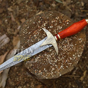 Tactical Knife with Sheath, Designing Blade With Wood Handle, Engraved Brass Clip, Camping Knife, Hunting Knife, best gift for him