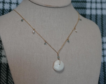 Puka Shell 14k Gold Filled Necklace, Beachy Handmade Jewelry