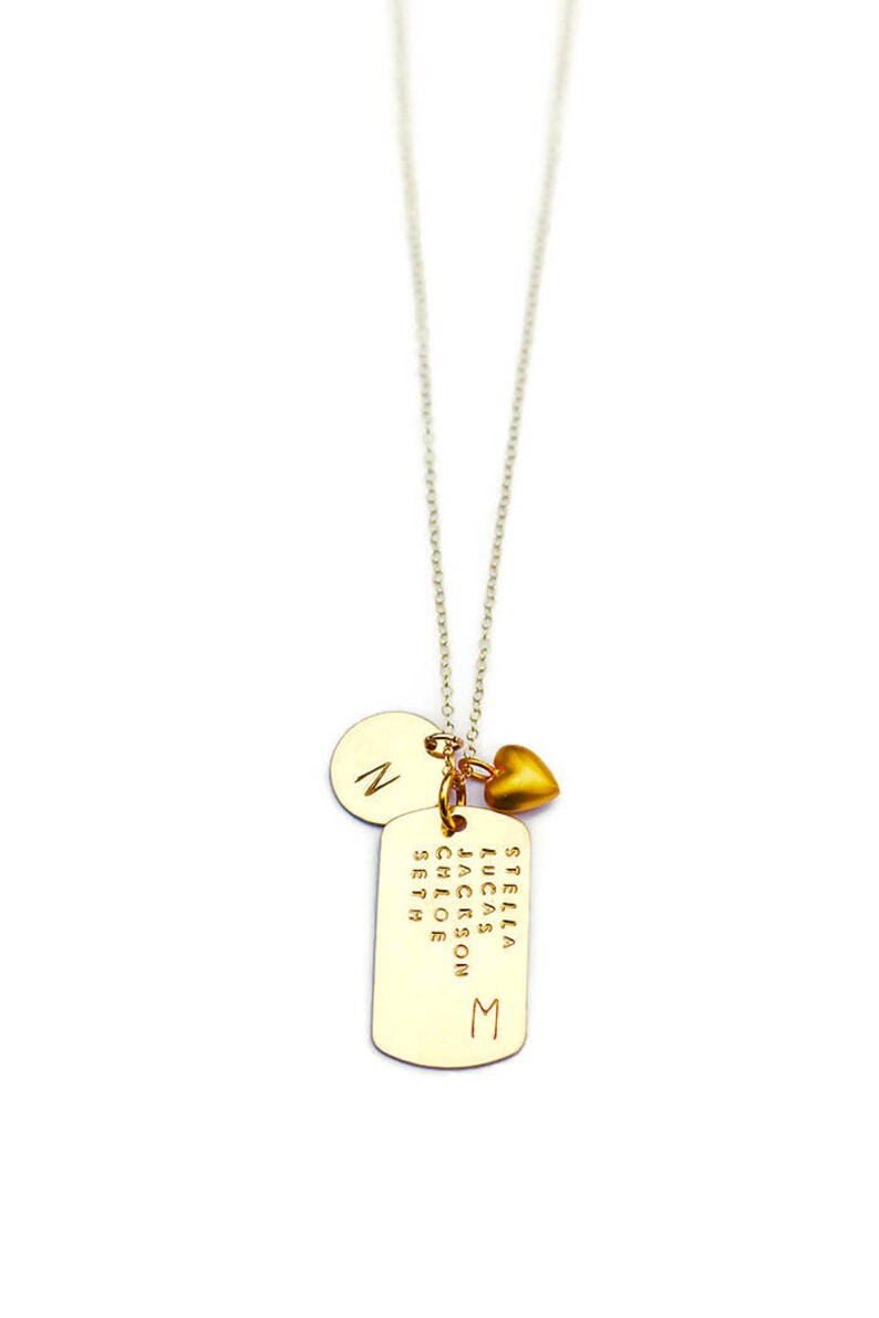 gold dog tag necklace womens