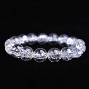 Himalayan Clear Quartz Bracelet | Rainbow Inclusions, Healing Energy, Meditation Crystal Jewelry image 1