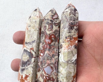 Money Agate Tower | Wealth Agate Crystal Point | Abundance, Luck & Grounding Stone