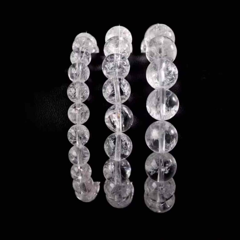 Himalayan Clear Quartz Bracelet | Rainbow Inclusions, Healing Energy, Meditation Crystal Jewelry image 5
