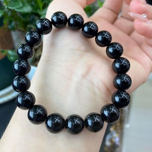 Natural Obsidian Crystal Bracelet for Protection Grounding and Energy Clearing Black Stone Healing Jewelry Gift for Men Women MeditationYoga