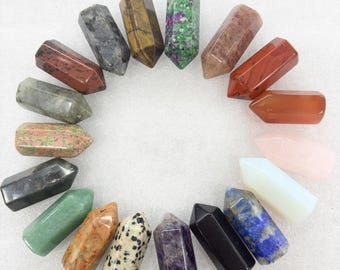 Gemstone Mini Crystal Tower: Tiger's Eye, Amethyst, Rose Quartz
