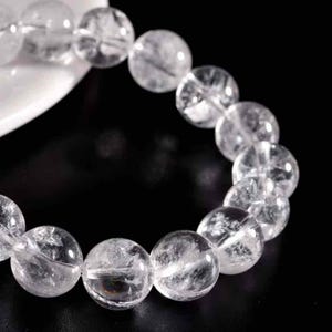 Himalayan Clear Quartz Bracelet | Rainbow Inclusions, Healing Energy, Meditation Crystal Jewelry image 2
