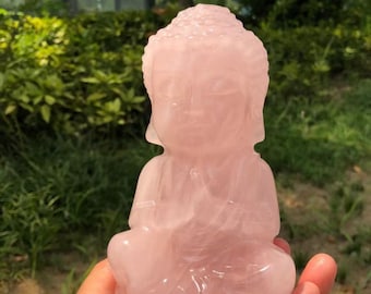 Hand-Carved Rose Quartz Baby Buddha Statue: Love & Healing Crystal (15cm