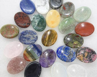 Crystal Worry Stone: Natural Gemstone Palm Stone for Stress Relief