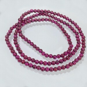 3mm Natural Garnet Triple-Wrap Bracelet – Minimalist Crystal Jewelry for Women, Layered Gemstone Beaded Bracelet, January Birthstone Gift