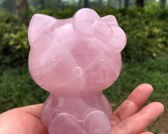 Natural Rose Quartz Angel Sculpture – 10cm Hand-Carved Crystal Figurine, Healing & Love Energy Decor