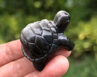 黒曜石象嵌の亀（1匹） - Etsy 日本