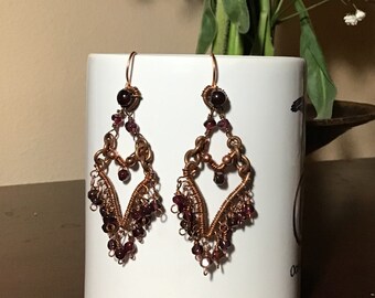 Chandelier Garnet Earrings