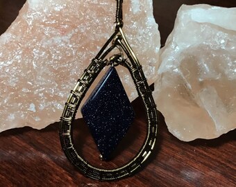 Blue Gold Stones Pendant