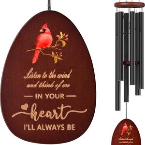 Memorial Wind Chime: Cardinal Sympathy Gift for Loss of Loved One
