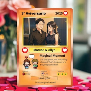 Custom Anime Style Couple Card – Personalized Trading Card Gift for Anniversary, Valentine’s Day, Birthday, or Special Occasion