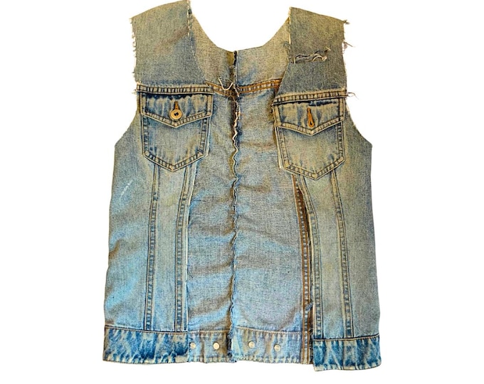 Distressed Denim Vest