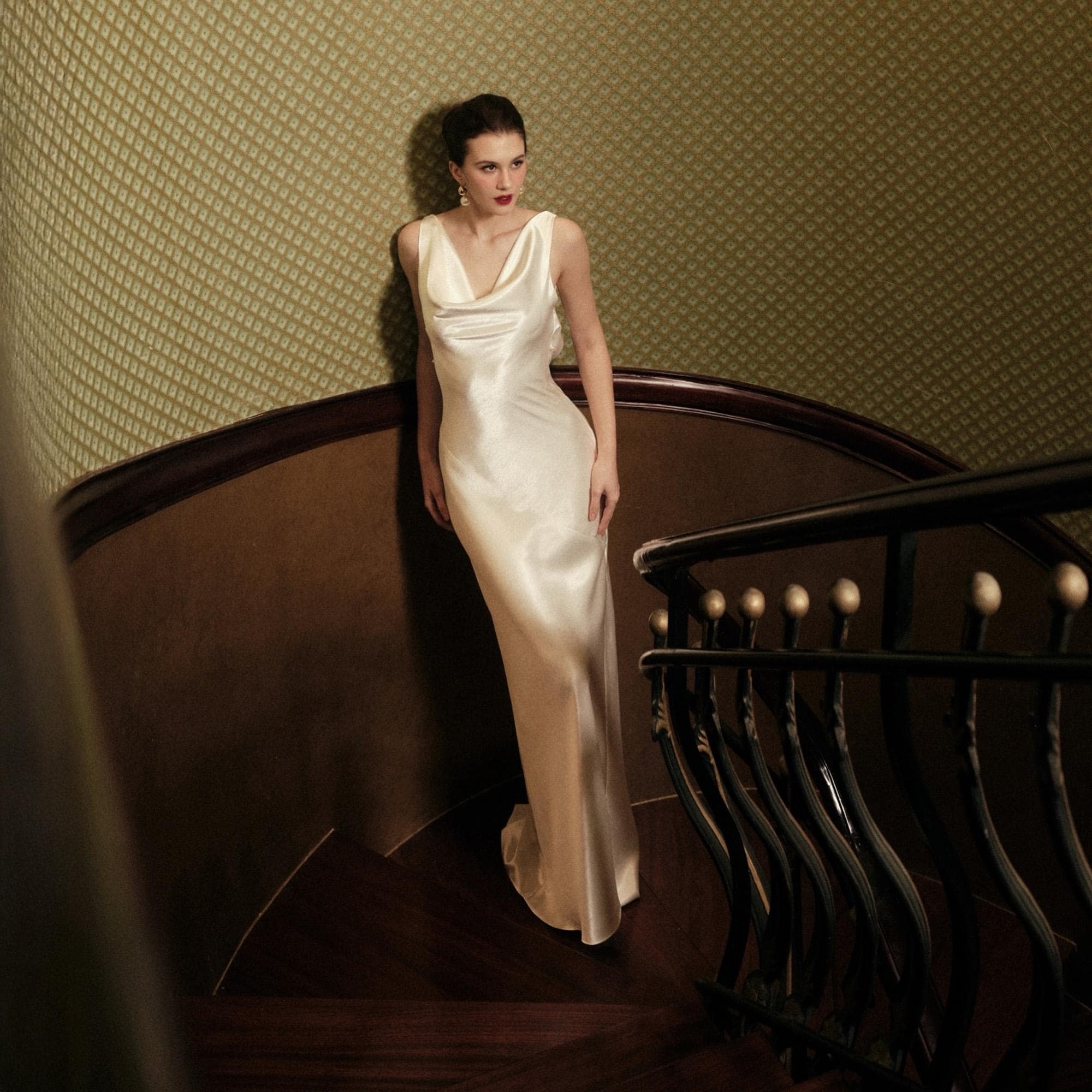 Cowl Neck Ivory Dress - Etsy