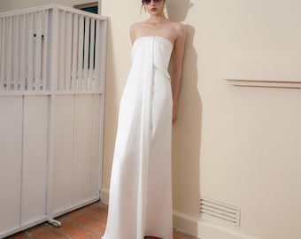 chinese dress ladies Bex Strapless Slinky Maxi Dress With Split - Ivory main image 0
