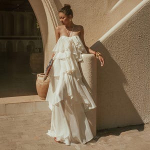 flowy wedding reception dress Goldie