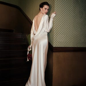 Long Satin Cowl Neck Dress - Etsy