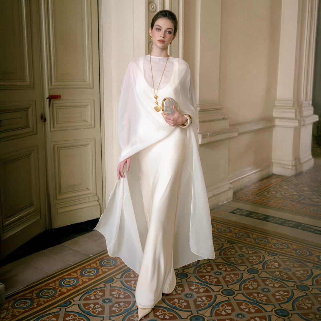 Silk Satin Backless Evening Gown, Elegant Formal - Luxury Bridesmaid ...