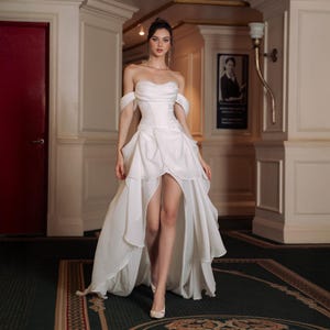 white corset high low dress Lace Corset High Low Dress Dress / S