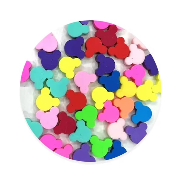 Cuentas de Mickey Mouse para hacer joyas, 1 docena, 2 docenas de accesorios, cuentas sueltas de cerámica, arcilla y porcelana, suministros para manualidades, suministros de joyería para niños