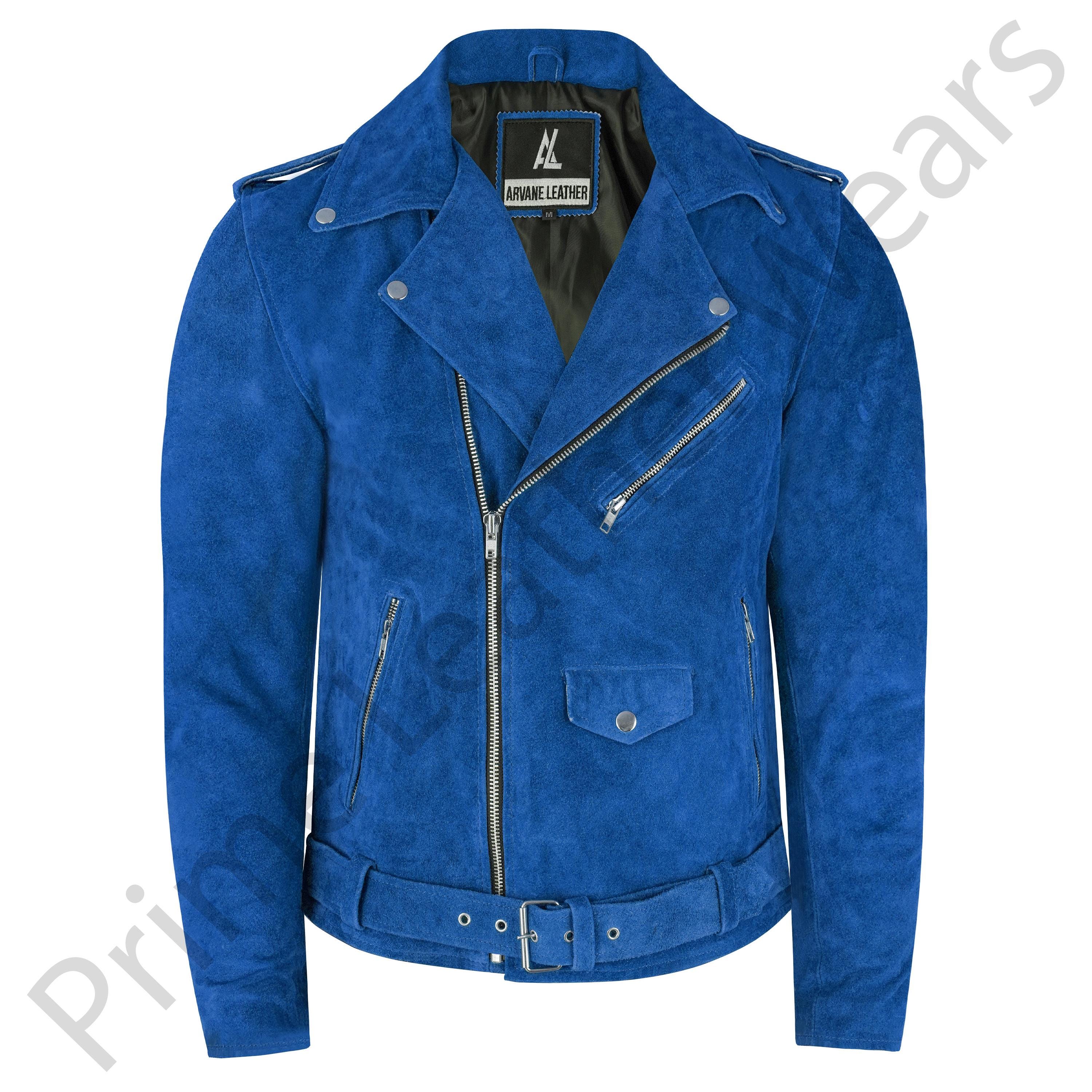 Blue Suede Jacket Men