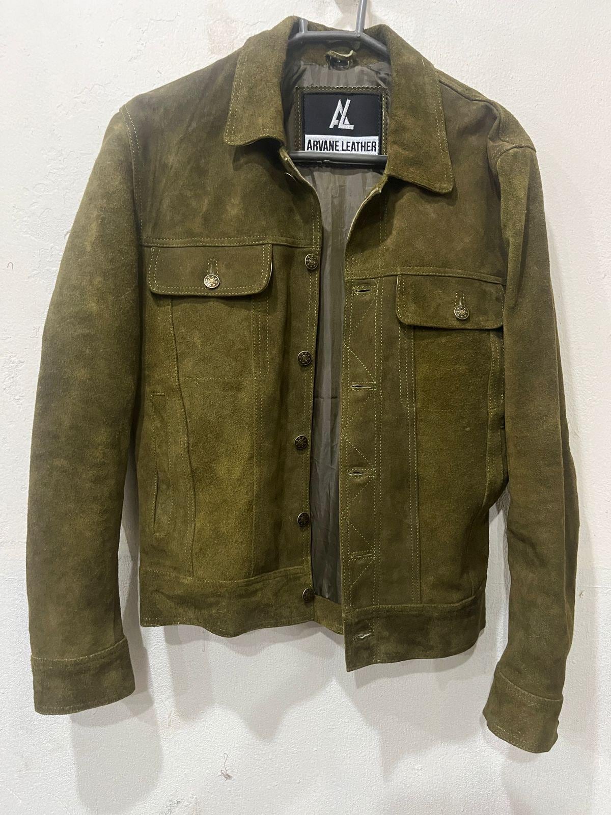 グリーンスエードジャケット Vintage green suede jacket - Etsy 日本
