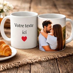 Mug personnalisé avec photo et prénom – Tasse personnalisée, idée cadeau, anniversaire, fête des mères, fête des pères, Noël, Saint Valentin