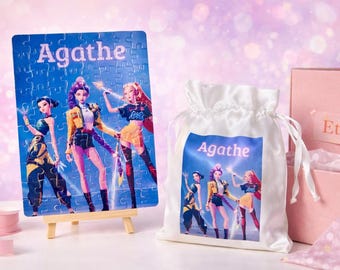 Gepersonaliseerde K-pop Demon Hunters naampuzzel - 3 maten beschikbaar - Verjaardag - Kerst - Cadeau-idee - Gepersonaliseerd cadeau - Manga