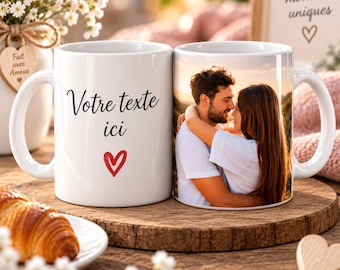 Mug personnalisé avec photo et prénom – Tasse personnalisée, idée cadeau, anniversaire, fête des mères, fête des pères, Noël, Saint Valentin